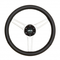 GT3 Retro Gasser Pol Slotted 3 Spoke Steering Wheel - Black