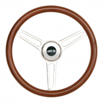 GT3 Retro Gasser Pol Slotted 3 Spoke Steering Wheel - Wood