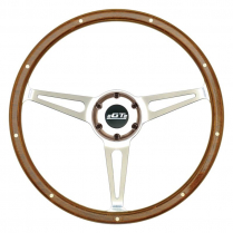 GT3 Retro Cobra Pol Slotted 3 Spoke Steering Wheel - Wood