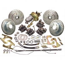 1958-64 Chevy Car Front & rear Disc Brake Kit w/Drop Spindle