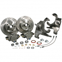 1958-64 Chevy Car Front Brake Kit 12" Rotors & Drop Spindles