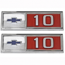 1965 Chevrolet Pickup Truck Cowl Side Panel Emblems