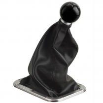 Hi-Top Rectangle Shift Boot & 3/8"-16 Top Bezel - Satin Alum