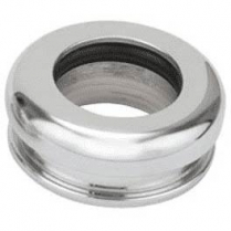 Hi-Top Round Shift Boot with 3/8"-24 Top Bezel - Chromed