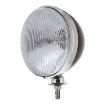 Black Dietz 7" Headlight Assy w/Chrome Rim H4 Bulb