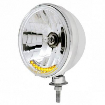 7" Dietz Stainless Headlight w/10-LED Amber Turn Signal