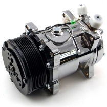 508 Style Serpentine A/C Compressor - R134 Chrome