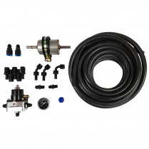 EFI Fuel Line Kit w/Bypass Regulator, Gauge & 2 45 Fittings