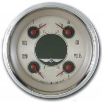 American Nickel 3-3/8" Quad Gauge with 240-33 OHM Fuel - SHC