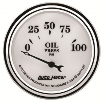 Old Tyme White II 2-1/16" Oil Pressure Gauge - 0-100 psi