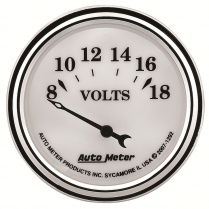 Old Tyme White II 2-1/16" Voltmeter Gauge - 8-18 Volts