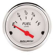Arctic White 2-1/16" Fuel Gauge - 0-30 Ohm