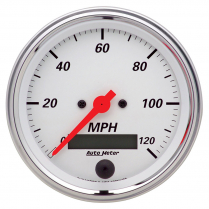Arctic White 3-3/8" Electric Programable Speedo - 120 mph