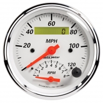 Arctic White Speedo/Tachometer Combo - 3-3/8