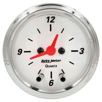 Arctic White Electric Analog Clock - 2-1/16"