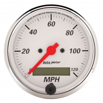 Arctic White 3-1/8" Electric Programmable Speedo - 120 mph