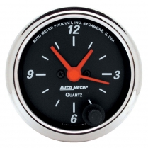 Designer Black Clock - 2-1/16"