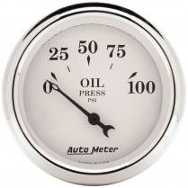 Old Tyme White 2-1/8" Oil Pressure Gauge - 0-100 psi