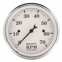 Old Tyme White 3-1/8" Tachometer - 7000 RPM