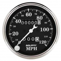 Old Tyme Black 3-1/8" Mechanical Speedometer - 0-120 MPH