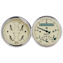 Antique Beige 2 Gauge Quad Kit w/Speedo/Tach Combo - 3-3/8"