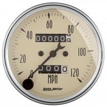 Antique Beige 3-1/8" Mechanical Speedo - 120 mph