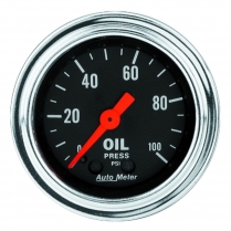Traditional Chrome 2-1/16" Mech. Oil Pressure Gauge 0-100psi