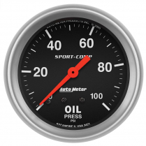 Sport-Comp Mechanical 100 psi Oil Pressure Gauge - 2-5/8"