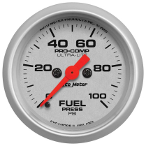 Ultra-Lite 2-1/6" 0-100 psi Fuel Pressure Gauge