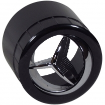 Round A/C Vent Tri-Vane Black Trim Chrome Ball - 2-1/4"