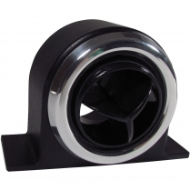 Round A/C Vent Tri-Vane Billet Trim Black Ball - 2-1/2"