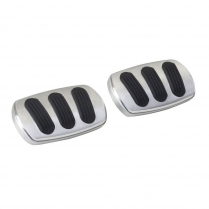 1955-57 Chevy Brake & Clutch Pedal Pads - Aluminum & Rubber