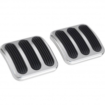 1946-10 Jeep Brake & Clutch Pedal Pads - Alum & Rubber