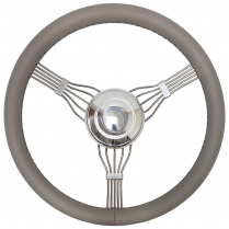 Banjo Steering Wheel w/Adapter & Plain Horn Button Gray