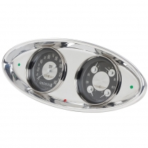 1932 Ford Style Polished Classic 2-Gauge 3-3/8" Dash Insert