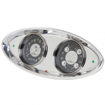 1932 Ford Style Polished 2-Gauge 3-3/8" Classic Dash Insert