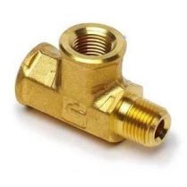 1/8" NPT Male to 1/8" NPT Female Tee Fitting - Brass