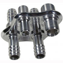 4 Way Diamond A/C & Heat Bulkhead w/Push On Heater Fittings