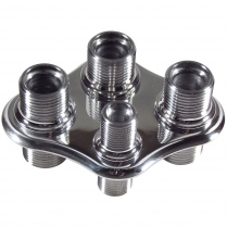 4 Way Diamond Shaped A/C & Heat Bulkhead - Polished