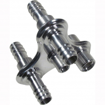 4 Way Y A/C & Heat Bulkhead w/Push On Heater Fittings