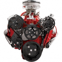 Tru Trac Serpentine System Air & Alt Only SB Chevy - Black