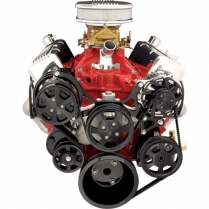 Tru Trac Serpentine System Air, Alt & P/S SB Chevy - Black