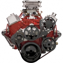 Tru Trac Serpentine System Alt & P/S SB Chevy - Black