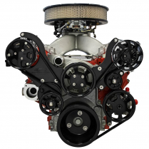 Tru Trac Serp System Chevy LS7 Top Mount Alt, PS & AC- Black