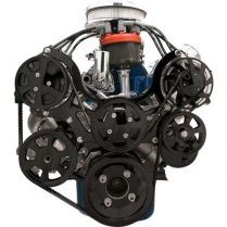 Tru Trac Serp System A/C, Alt & P/S SB Ford & 351W - Black