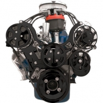 Tru Trac Serp System A/C & Alt Only SB Ford & 351W - Black