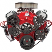 Tru Trac Serpentine System Air & P/S Only BB Chevy - Black