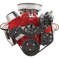 Tru Trac Serpentine System Alt & P/S Only BB Chevy - Black