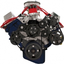 Tru Trac Serpentine System Alt & P/S Only BB Ford - Black