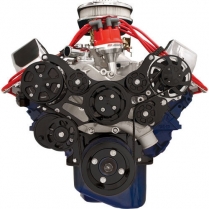 Tru Trac Serpentine System Air & Alt Only BB Ford - Black